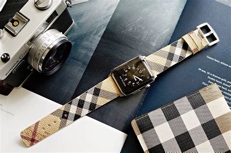 burberry black leather watch band|authentic Burberry apple watch band.